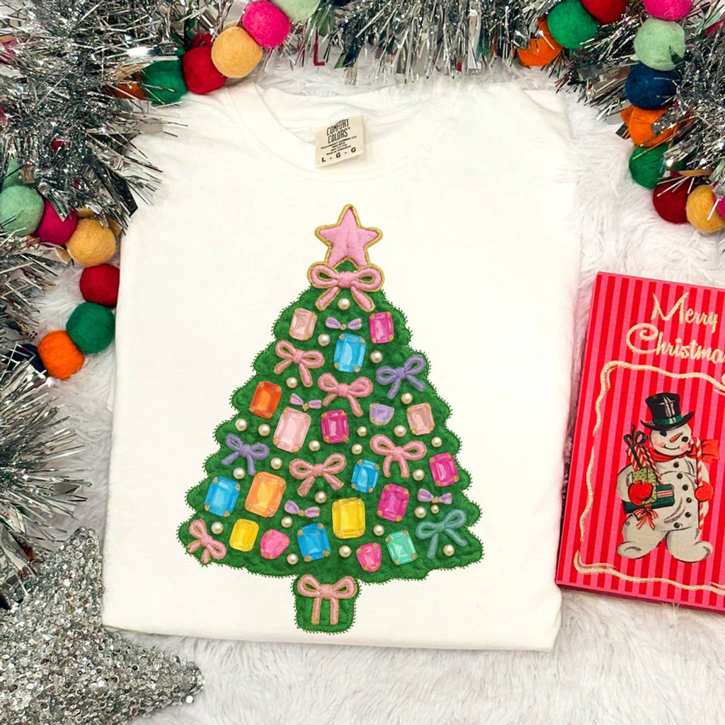 Faux Jewel Christmas Tree - Adult & Kids T-Shirts, Sweatshirts & Hoodies apparel design preview 1