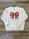 Santa Hat with Belt Buckle Bow On Ash Gray - Adult & Kids T-Shirts, Sweatshirts & Hoodies apparel design preview 1