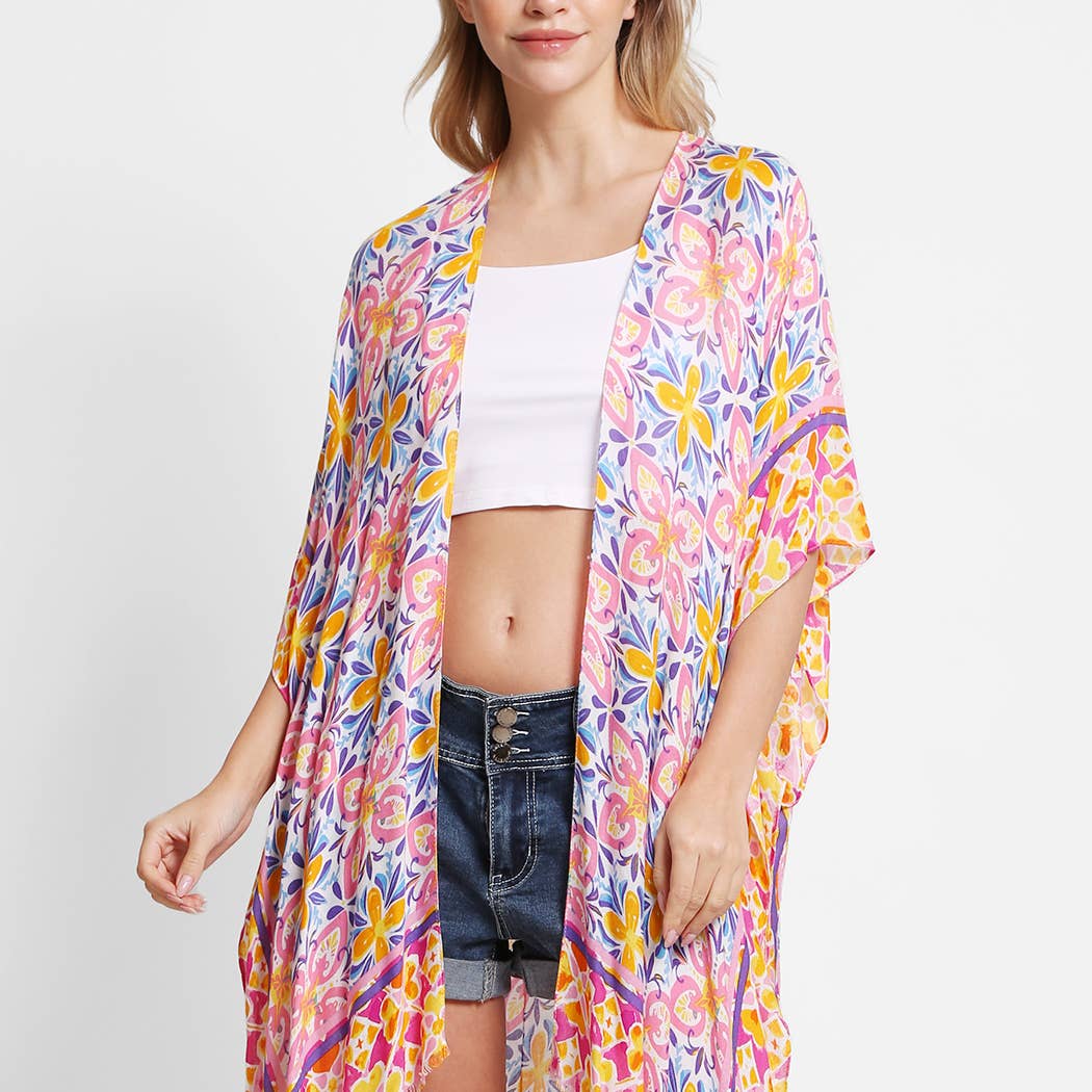 Abstract Print Summer Kimono Cover-Up - Adult & Kids T-Shirts, Sweatshirts & Hoodies apparel design preview 1