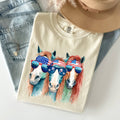 Patriotic Horses, Hippie Funny, 4th of July - Adult & Kids T-Shirts, Sweatshirts & Hoodies apparel design preview 1