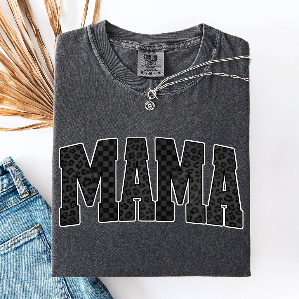 Mama, Leopard and Checkered, Mother's Day, Mom Life - Adult & Kids T-Shirts, Sweatshirts & Hoodies apparel design preview 1