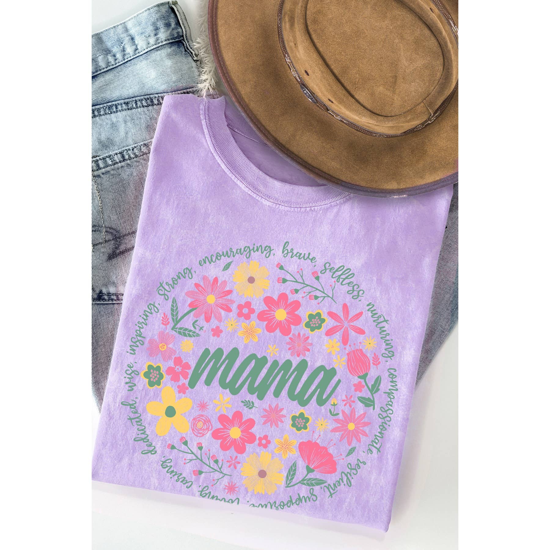 Floral Mama Mineral Washed - Adult & Kids T-Shirts, Sweatshirts & Hoodies apparel design preview 1