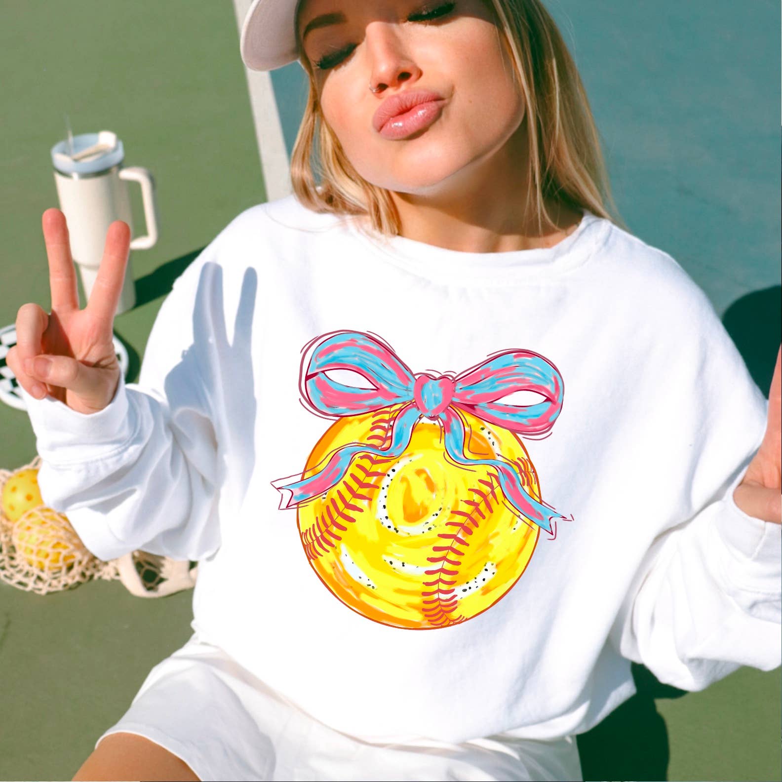 Coquette Softball Graphic - Adult & Kids T-Shirts, Sweatshirts & Hoodies apparel design preview 1