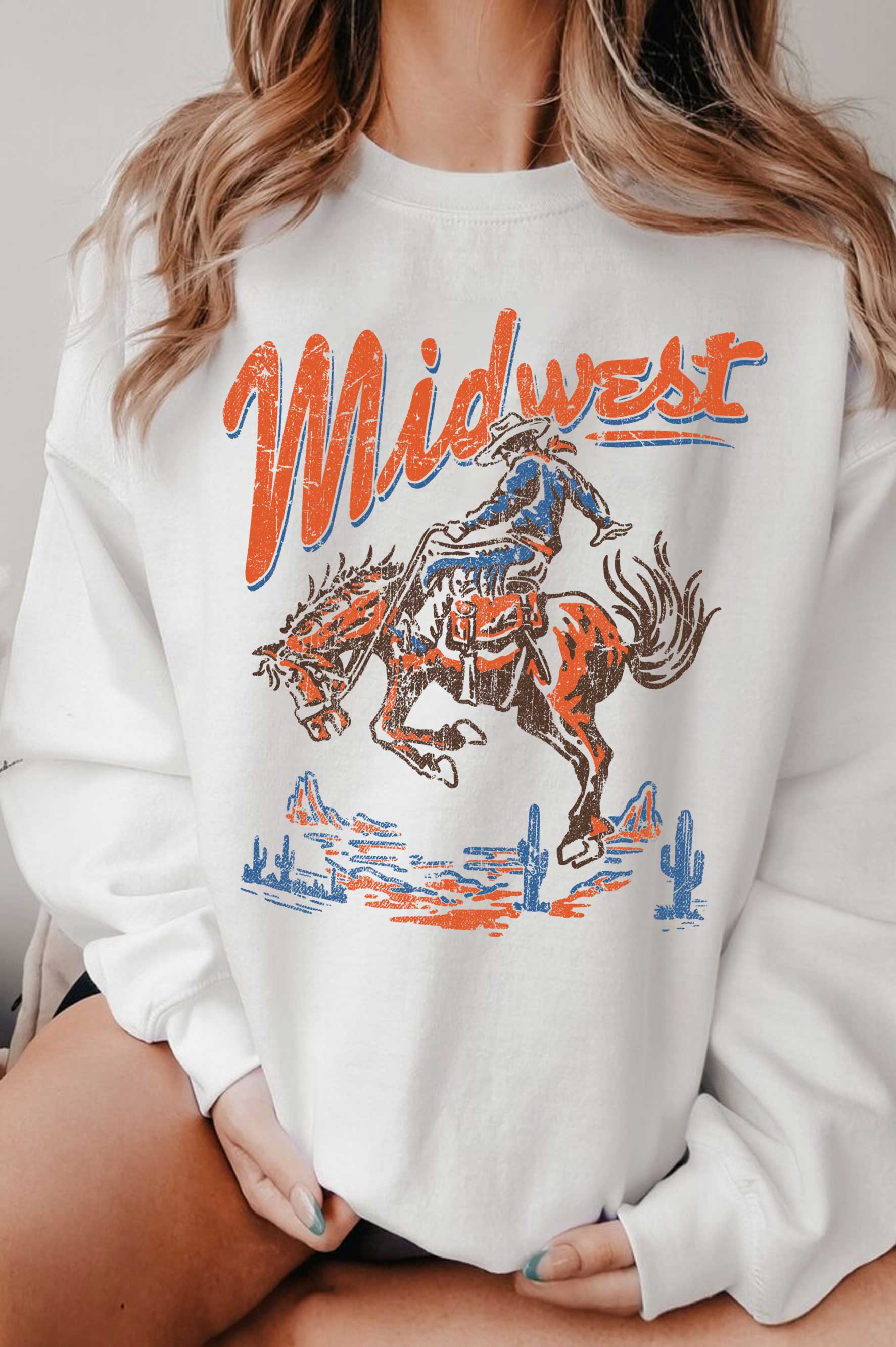 Midwest Rodeo Cowboy Graphic Brushed - Adult & Kids T-Shirts, Sweatshirts & Hoodies apparel design preview 1