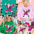 Pink Disco Dancing Santa - Adult & Kids T-Shirts, Sweatshirts & Hoodies apparel design preview 1