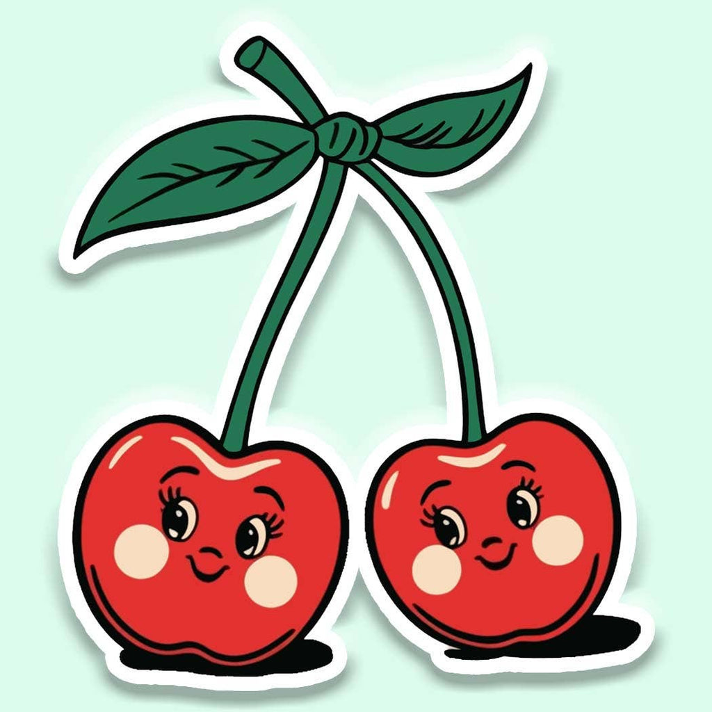 Vintage Cherry Sticker Decal, Preppy - Adult & Kids T-Shirts, Sweatshirts & Hoodies apparel design preview 1