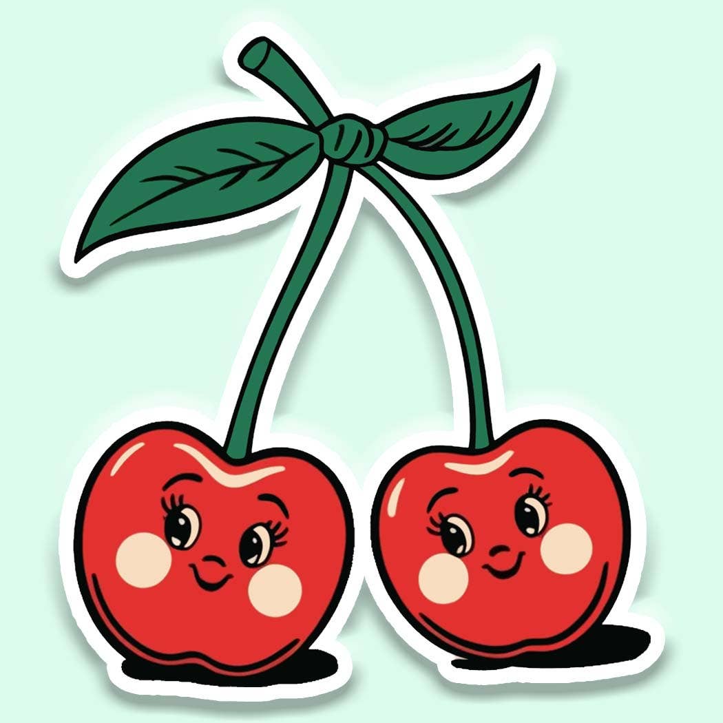Vintage Cherry Sticker Decal, Preppy - Adult & Kids T-Shirts, Sweatshirts & Hoodies apparel design preview 1