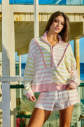 T2406C Oversized Funnel-Neck Half Zip Contrast Strip - Adult & Kids T-Shirts, Sweatshirts & Hoodies apparel design preview 1