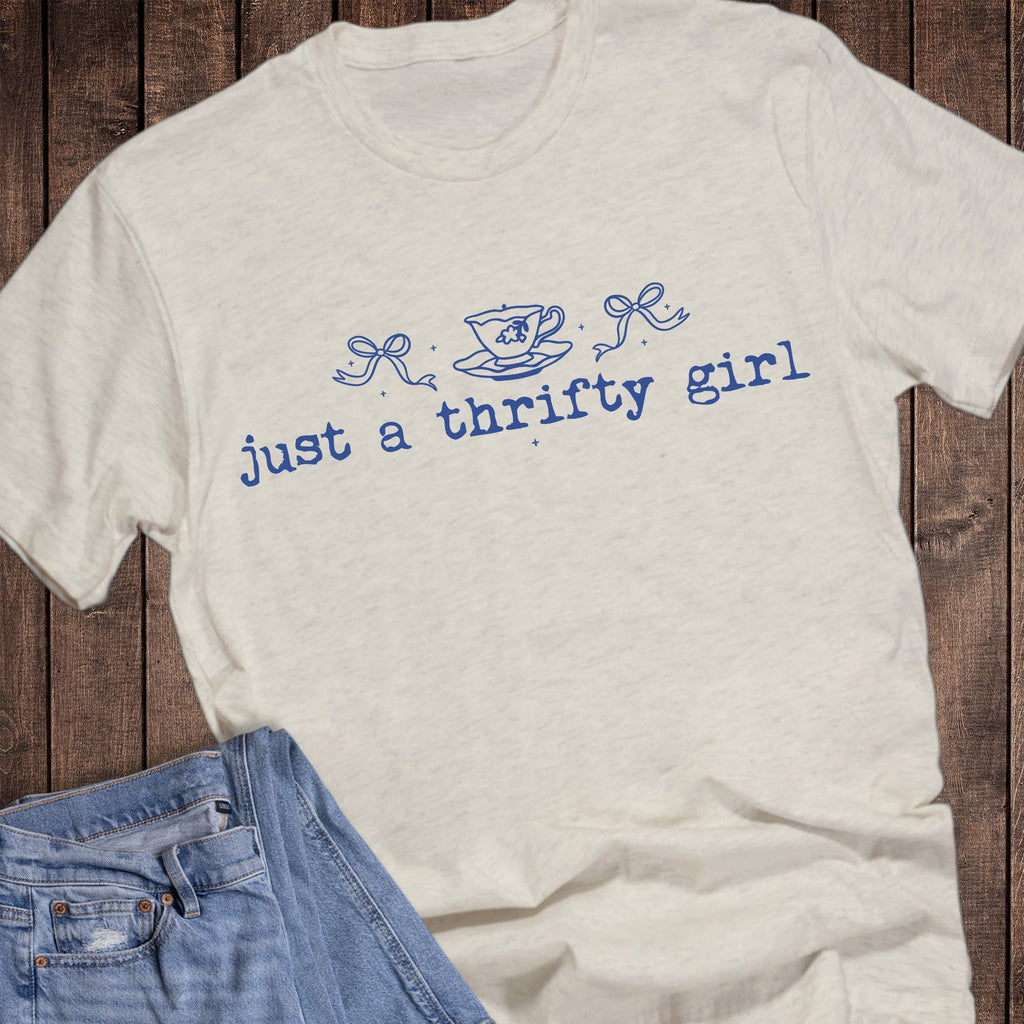 Vintage Just A Thrifty Girl Graphic - Adult & Kids T-Shirts, Sweatshirts & Hoodies apparel design preview 1