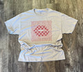 Xoxo Checkered Lips On Silver - Adult & Kids T-Shirts, Sweatshirts & Hoodies apparel design preview 1