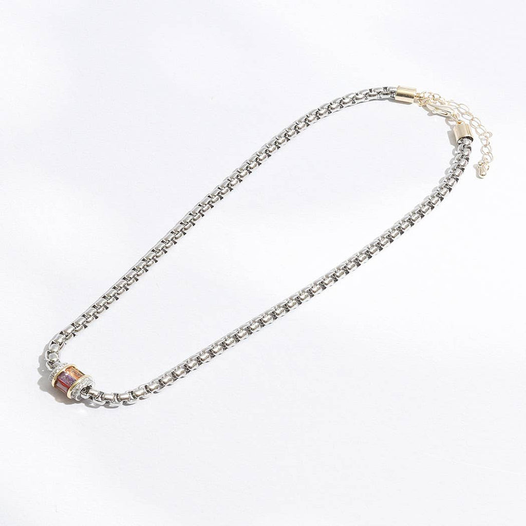 Multicolored Cz Cylinder Charm Chain Necklace - Adult & Kids T-Shirts, Sweatshirts & Hoodies apparel design preview 1