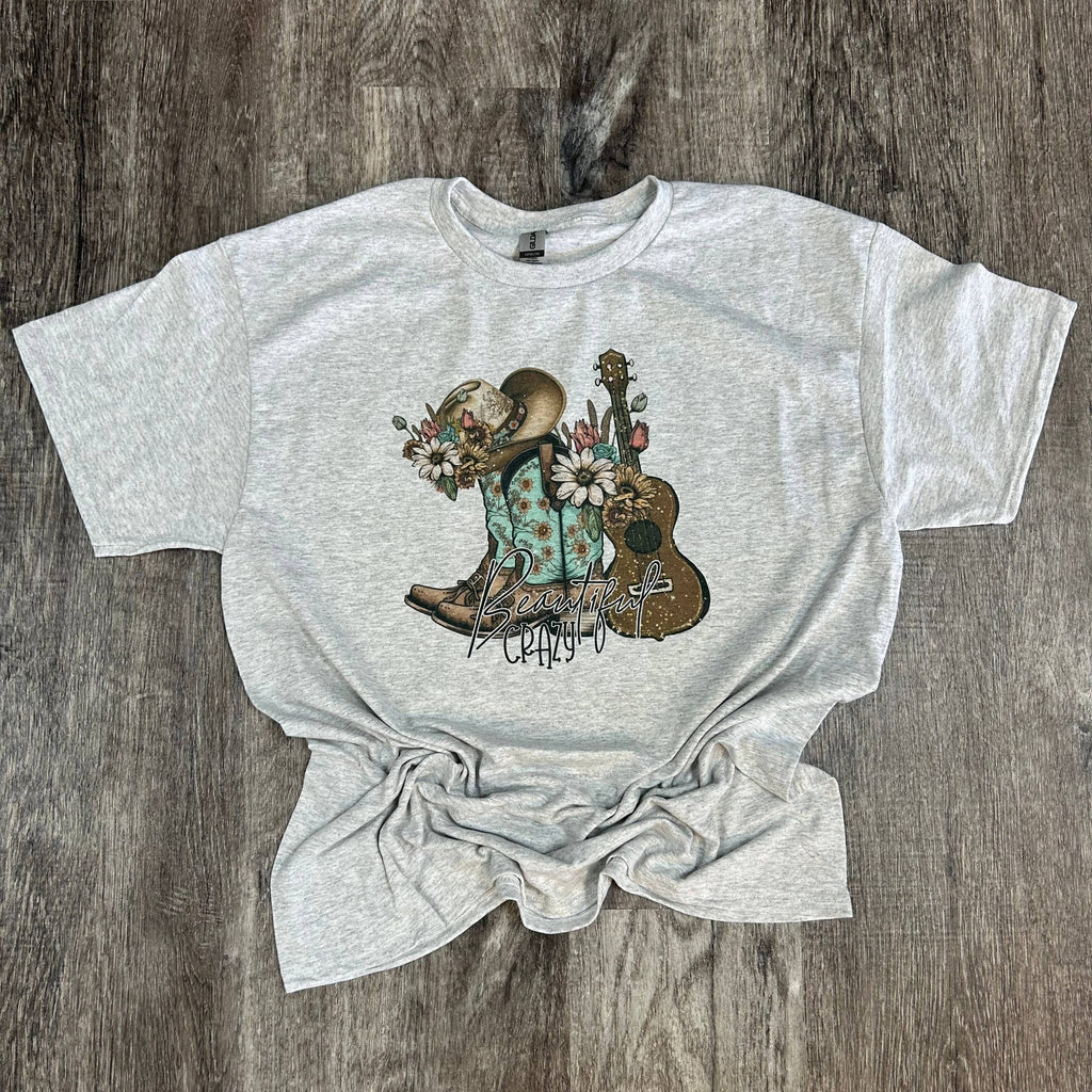 Beautiful Crazy On Ash Gray - Adult & Kids T-Shirts, Sweatshirts & Hoodies apparel design preview 1