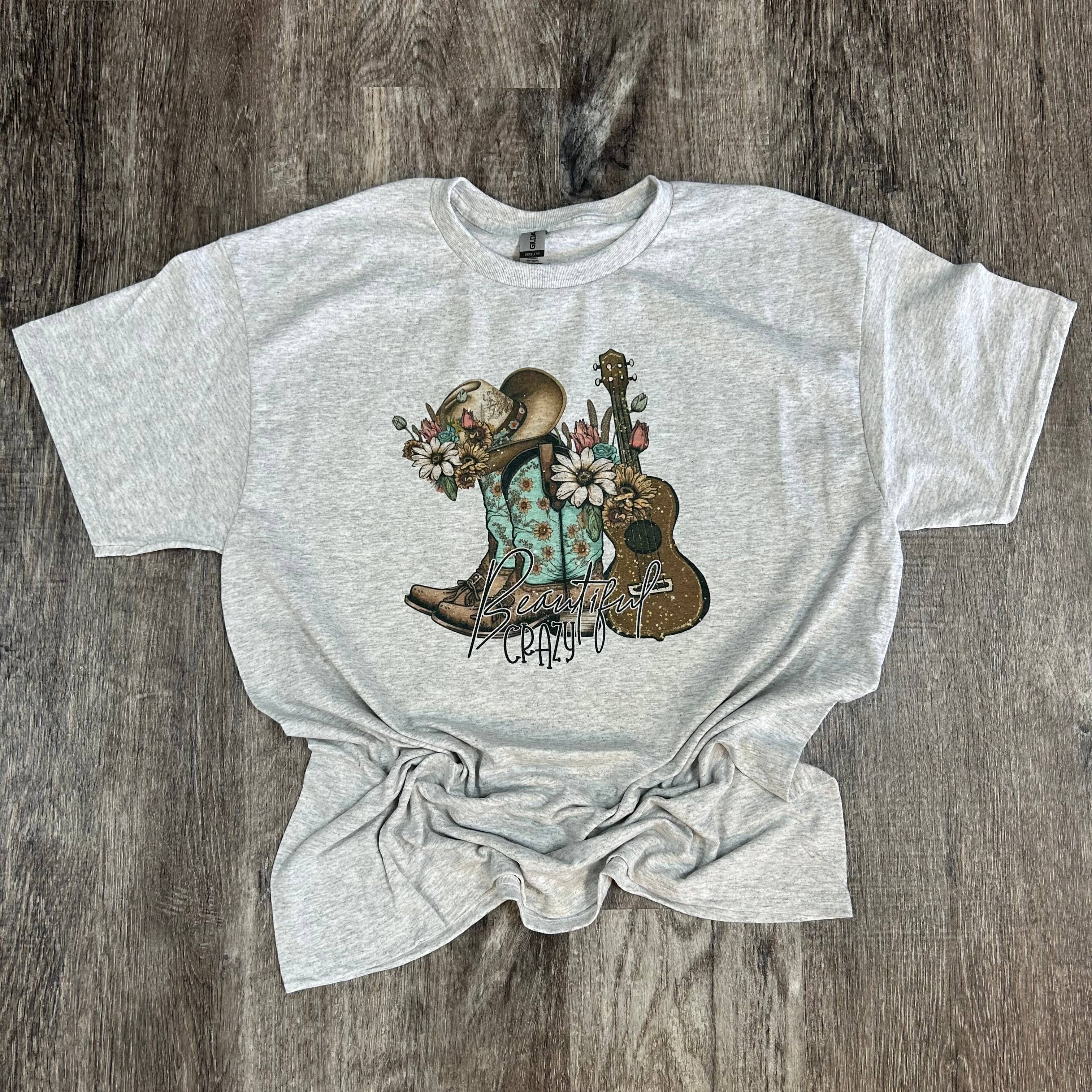 Beautiful Crazy On Ash Gray - Adult & Kids T-Shirts, Sweatshirts & Hoodies apparel design preview 1