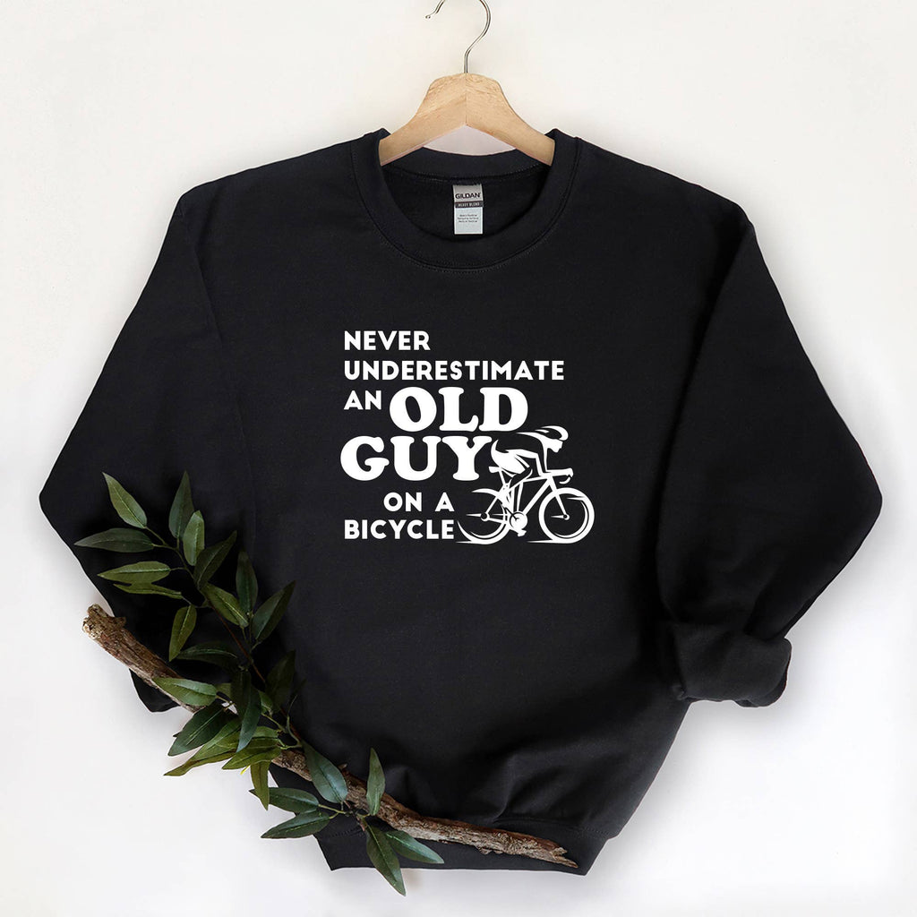Bicyclist Bike Never Underestimate An Old Guy - Adult & Kids T-Shirts, Sweatshirts & Hoodies apparel design preview 1