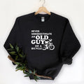 Bicyclist Bike Never Underestimate An Old Guy - Adult & Kids T-Shirts, Sweatshirts & Hoodies apparel design preview 1