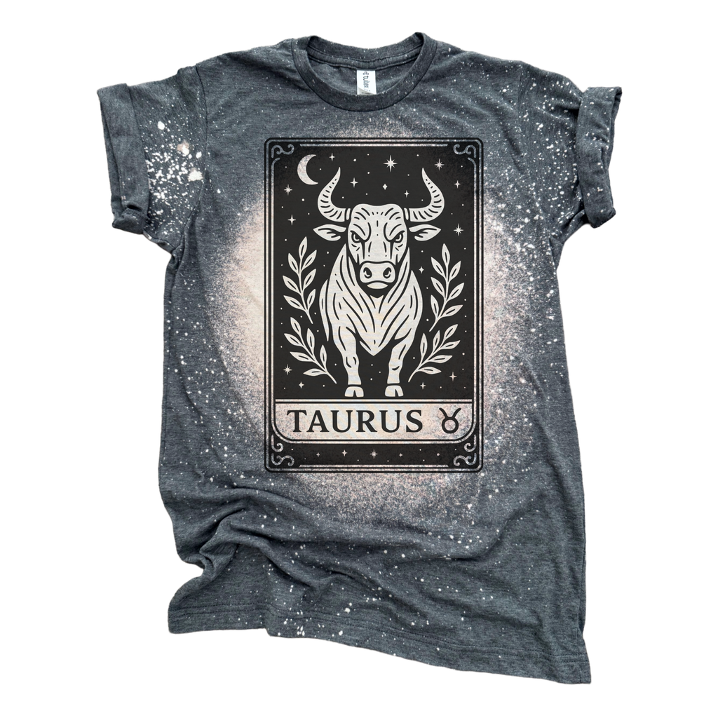 Taurus Tarot Bleached Zodiac - Adult & Kids T-Shirts, Sweatshirts & Hoodies apparel design preview 1