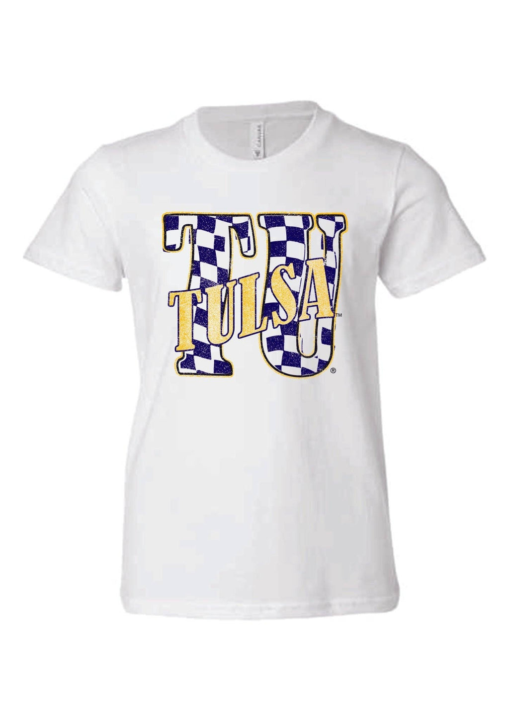 Children's Tu Tulsa Golden Hurricane Twisted Check - Adult & Kids T-Shirts, Sweatshirts & Hoodies apparel design preview 1