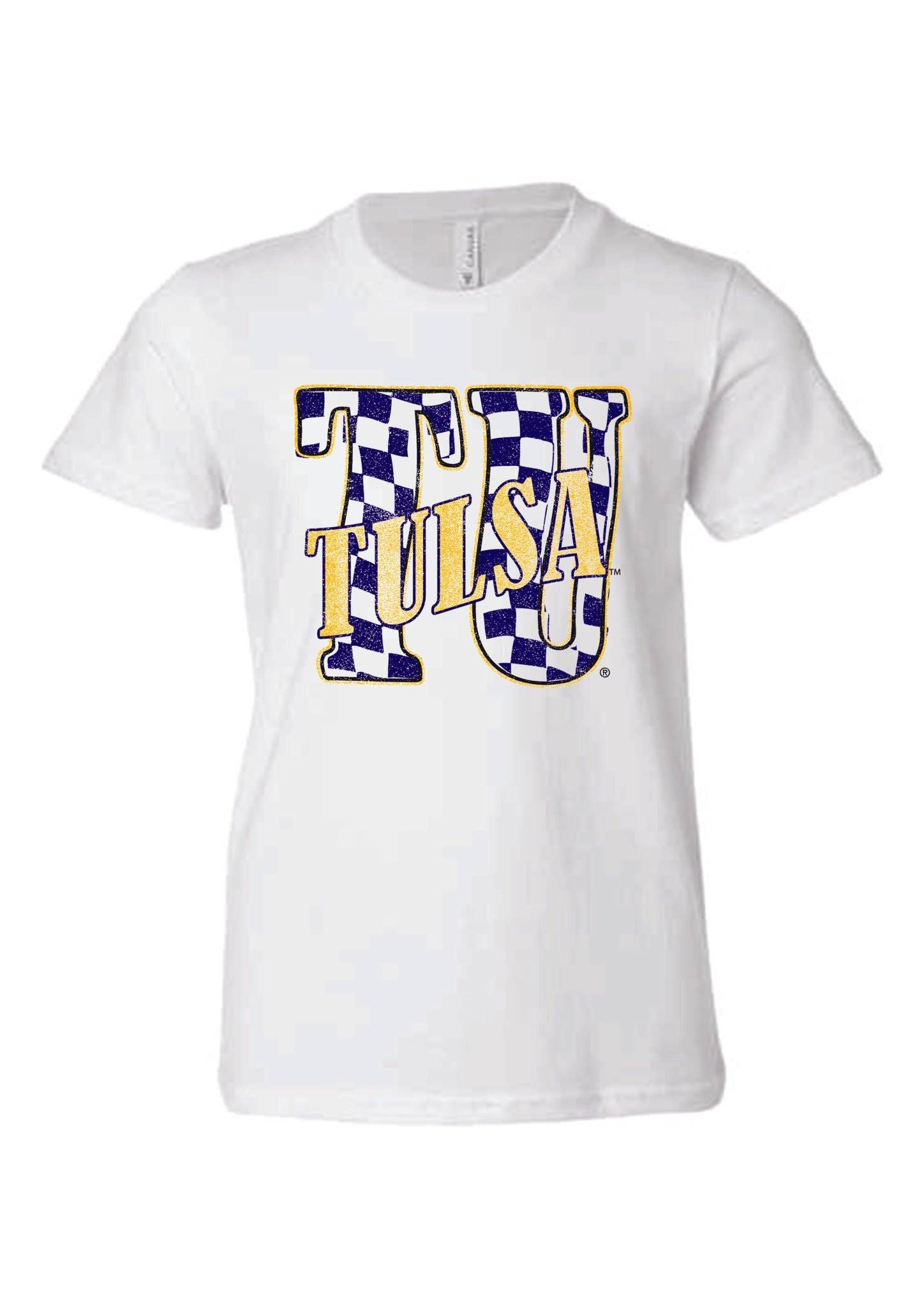 Children's Tu Tulsa Golden Hurricane Twisted Check - Adult & Kids T-Shirts, Sweatshirts & Hoodies apparel design preview 1
