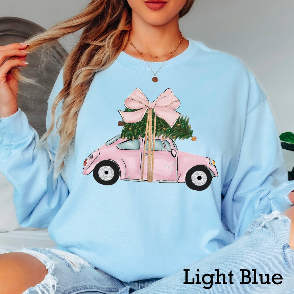 Pink Christmas Car 2025 Gildan - Adult & Kids T-Shirts, Sweatshirts & Hoodies apparel design preview 1