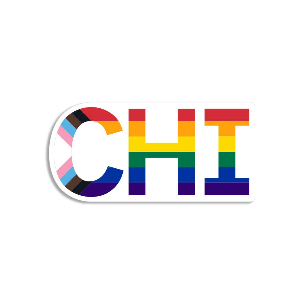 Chi Text Progress Pride Flag Die-Cut Sticker - Adult & Kids T-Shirts, Sweatshirts & Hoodies apparel design preview 1