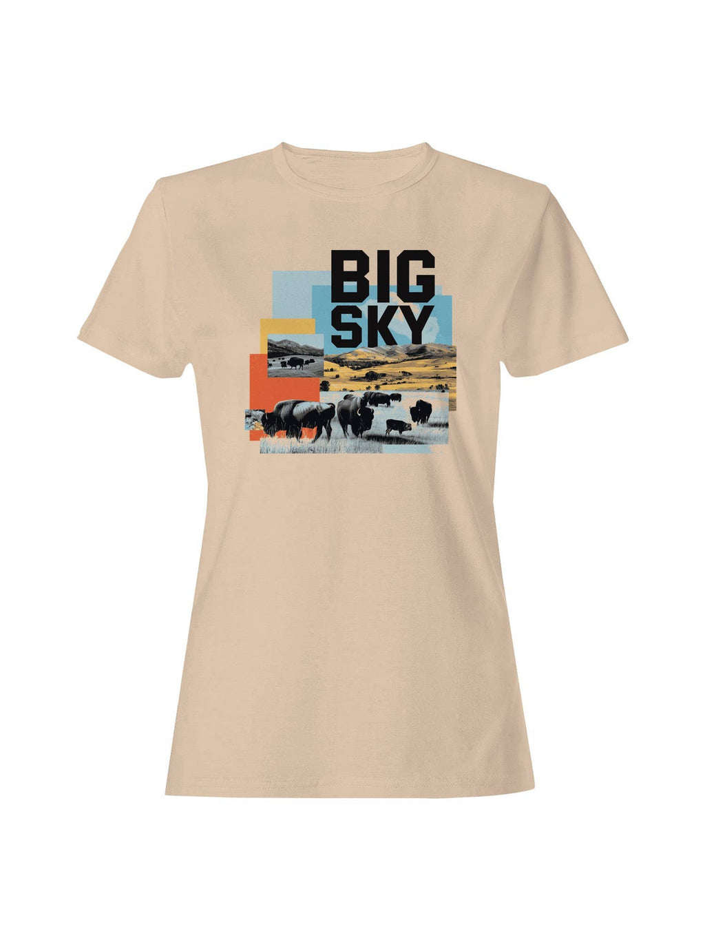 Big Sky Bison Landscape Art Women's - Adult & Kids T-Shirts, Sweatshirts & Hoodies apparel design preview 1