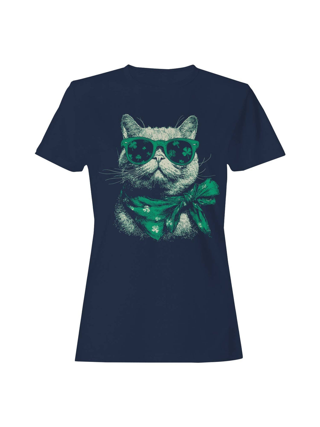 St. Patrick's Day Shamrock Sunglass Cat Coolness - Adult & Kids T-Shirts, Sweatshirts & Hoodies apparel design preview 1