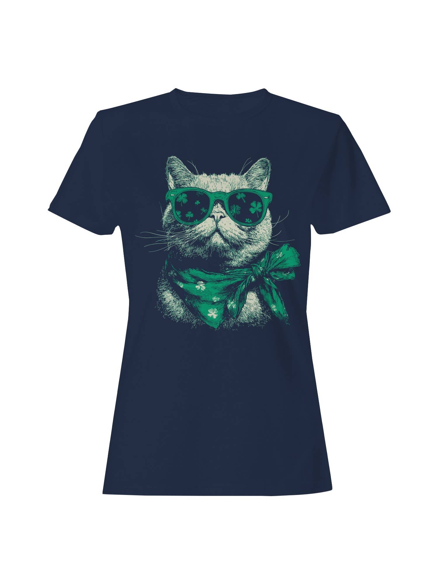 St. Patrick's Day Shamrock Sunglass Cat Coolness - Adult & Kids T-Shirts, Sweatshirts & Hoodies apparel design preview 1