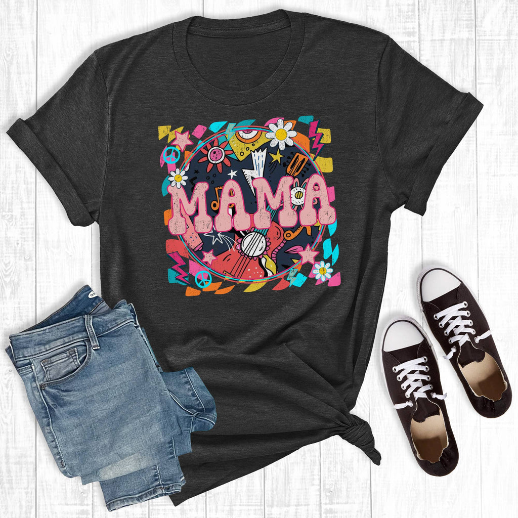 Retro Rock Mama Graphic - Adult & Kids T-Shirts, Sweatshirts & Hoodies apparel design preview 1