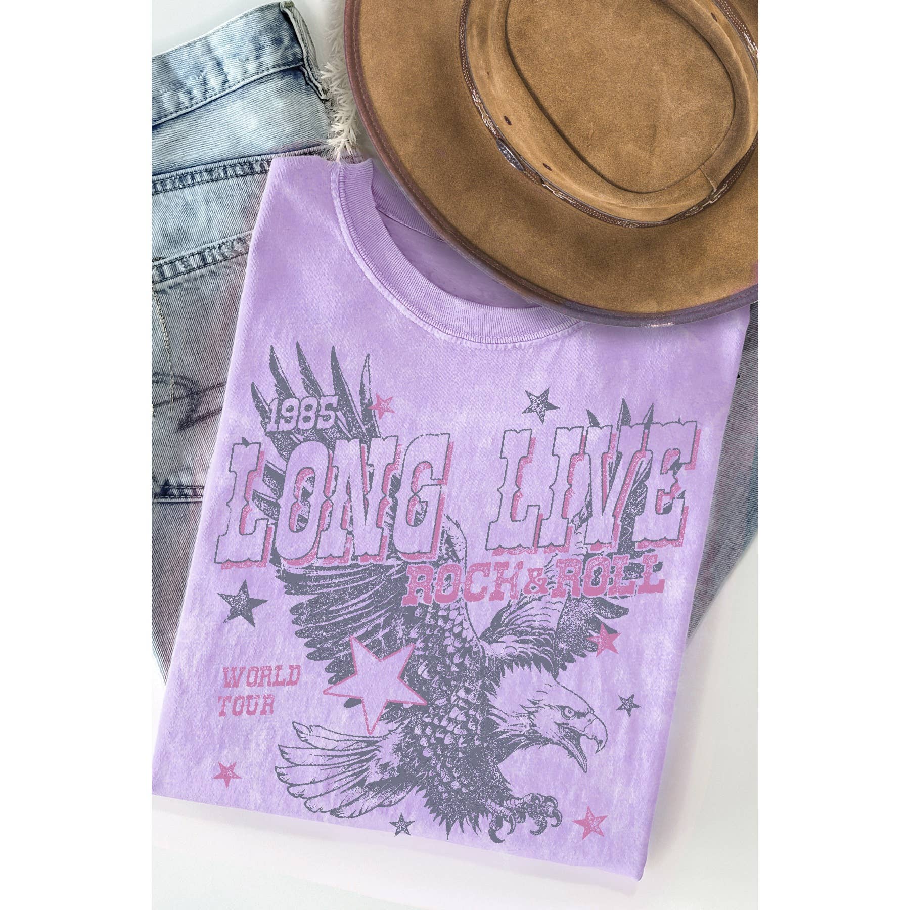 Long Live Rock and Roll Mineral Washed T - Adult & Kids T-Shirts, Sweatshirts & Hoodies apparel design preview 1