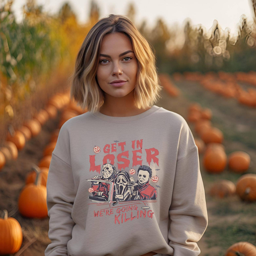 Get in Loser We'Re Going Killing Halloween - Adult & Kids T-Shirts, Sweatshirts & Hoodies apparel design preview 1