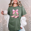 Pink Christmas Cowgirl Boots - Adult & Kids T-Shirts, Sweatshirts & Hoodies apparel design preview 1