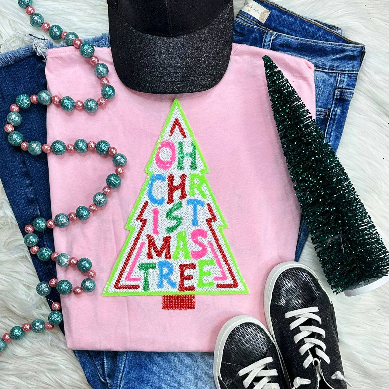 Sequin Christmas Tree Chenille Everyday - Adult & Kids T-Shirts, Sweatshirts & Hoodies apparel design preview 1