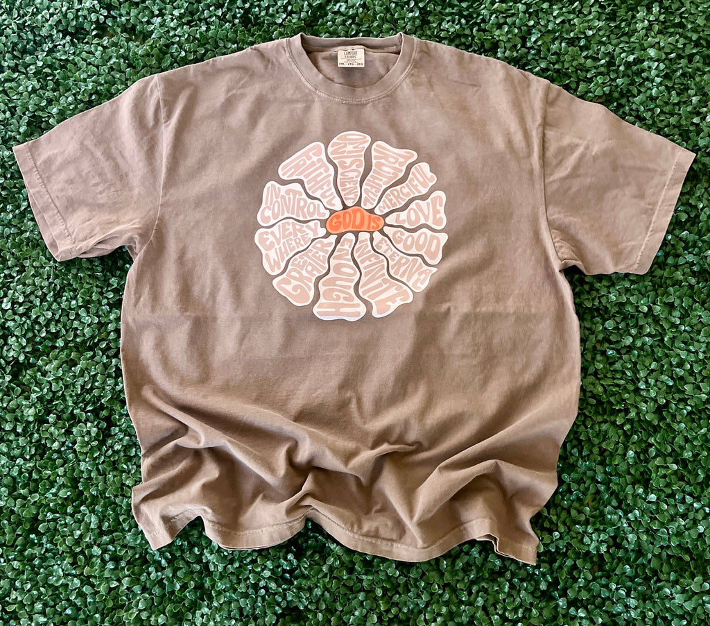 God Is Flower On Comfort Colors Espresso - Adult & Kids T-Shirts, Sweatshirts & Hoodies apparel design preview 1