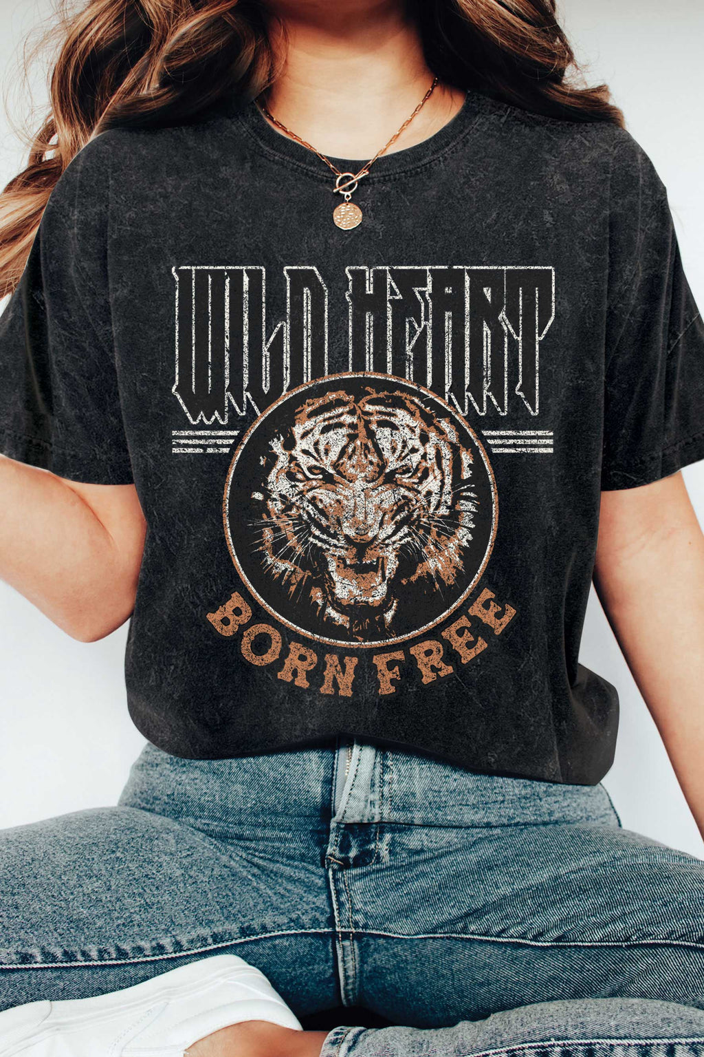Wild Heart Born Free Tiger Mineral Graphic - Adult & Kids T-Shirts, Sweatshirts & Hoodies apparel design preview 1