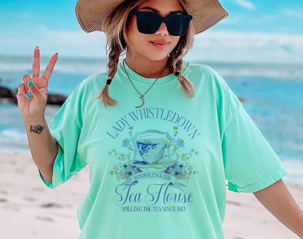 Lady Whistledown Tea House Bridgerton Inspired Cc - Adult & Kids T-Shirts, Sweatshirts & Hoodies apparel design preview 1