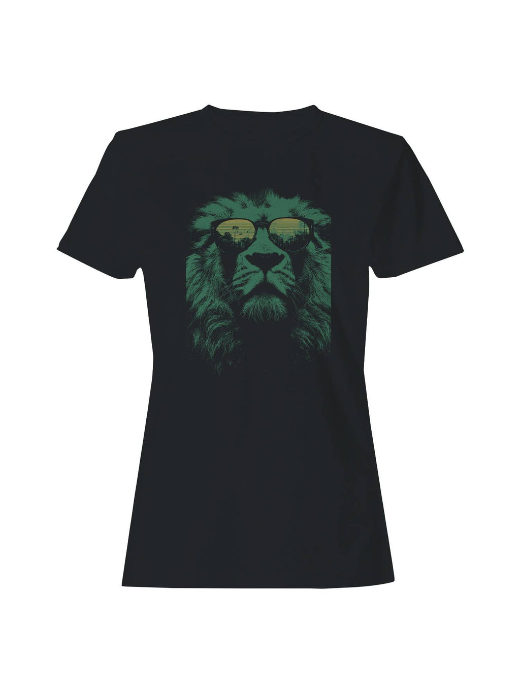 Lion Reflection Sunglasses Art Women's - Adult & Kids T-Shirts, Sweatshirts & Hoodies apparel design preview 1
