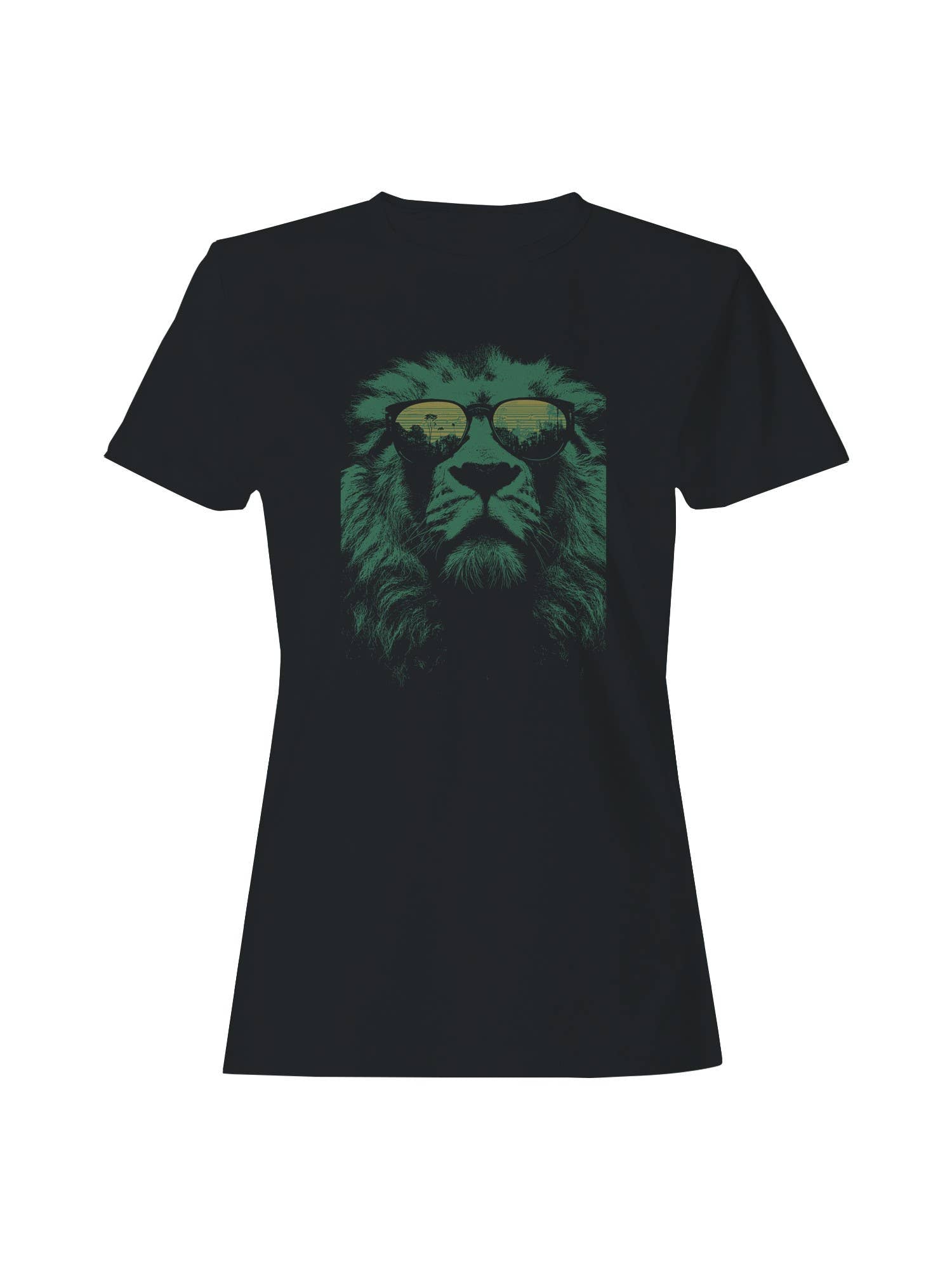 Lion Reflection Sunglasses Art Women's - Adult & Kids T-Shirts, Sweatshirts & Hoodies apparel design preview 1