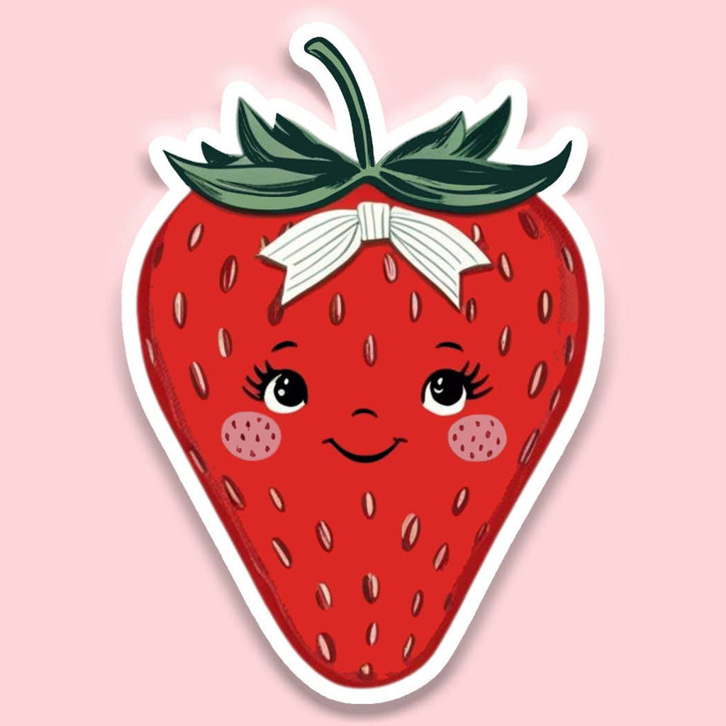 Vintage Strawberry Sticker Decal, - Adult & Kids T-Shirts, Sweatshirts & Hoodies apparel design preview 1