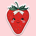 Vintage Strawberry Sticker Decal, - Adult & Kids T-Shirts, Sweatshirts & Hoodies apparel design preview 1