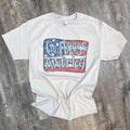 God Bless America Flag On Silver - Adult & Kids T-Shirts, Sweatshirts & Hoodies apparel design preview 1