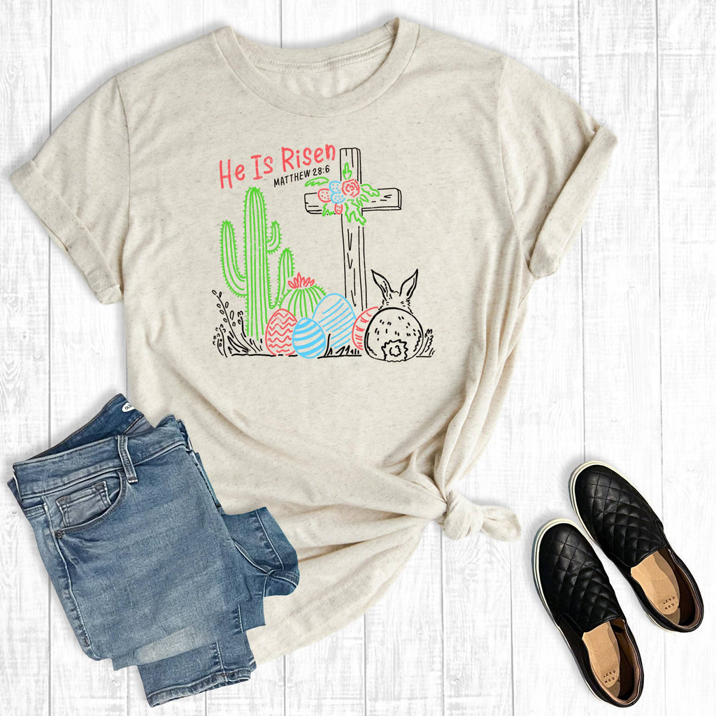 Western Easter He Is Risen Graphic - Adult & Kids T-Shirts, Sweatshirts & Hoodies apparel design preview 1