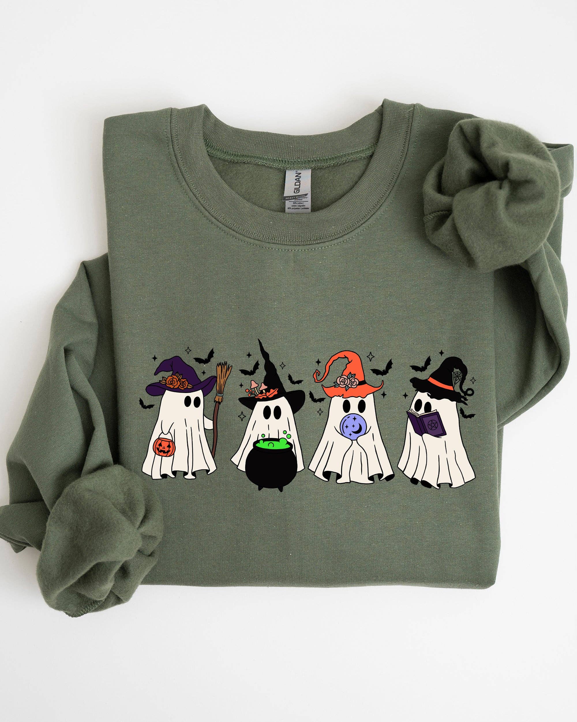 Cute Halloween Ghosts Skeleton Autumn - Adult & Kids T-Shirts, Sweatshirts & Hoodies apparel design preview 1