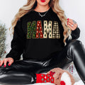 Patterned Christmas Mama Faux Embroidery - Adult & Kids T-Shirts, Sweatshirts & Hoodies apparel design preview 1