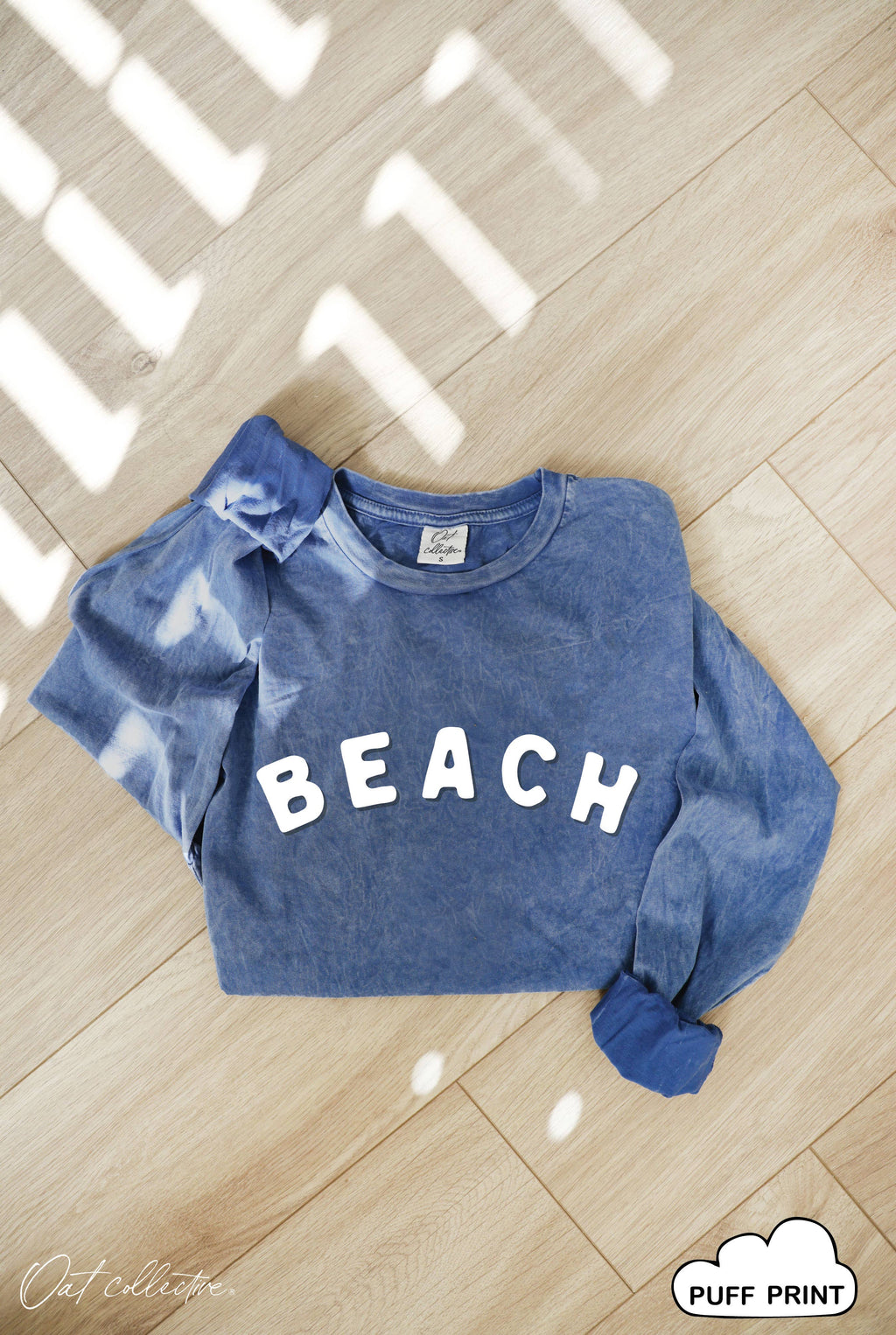 Beach Puff Print Mineral Washed Graphic - Adult & Kids T-Shirts, Sweatshirts & Hoodies apparel design preview 1