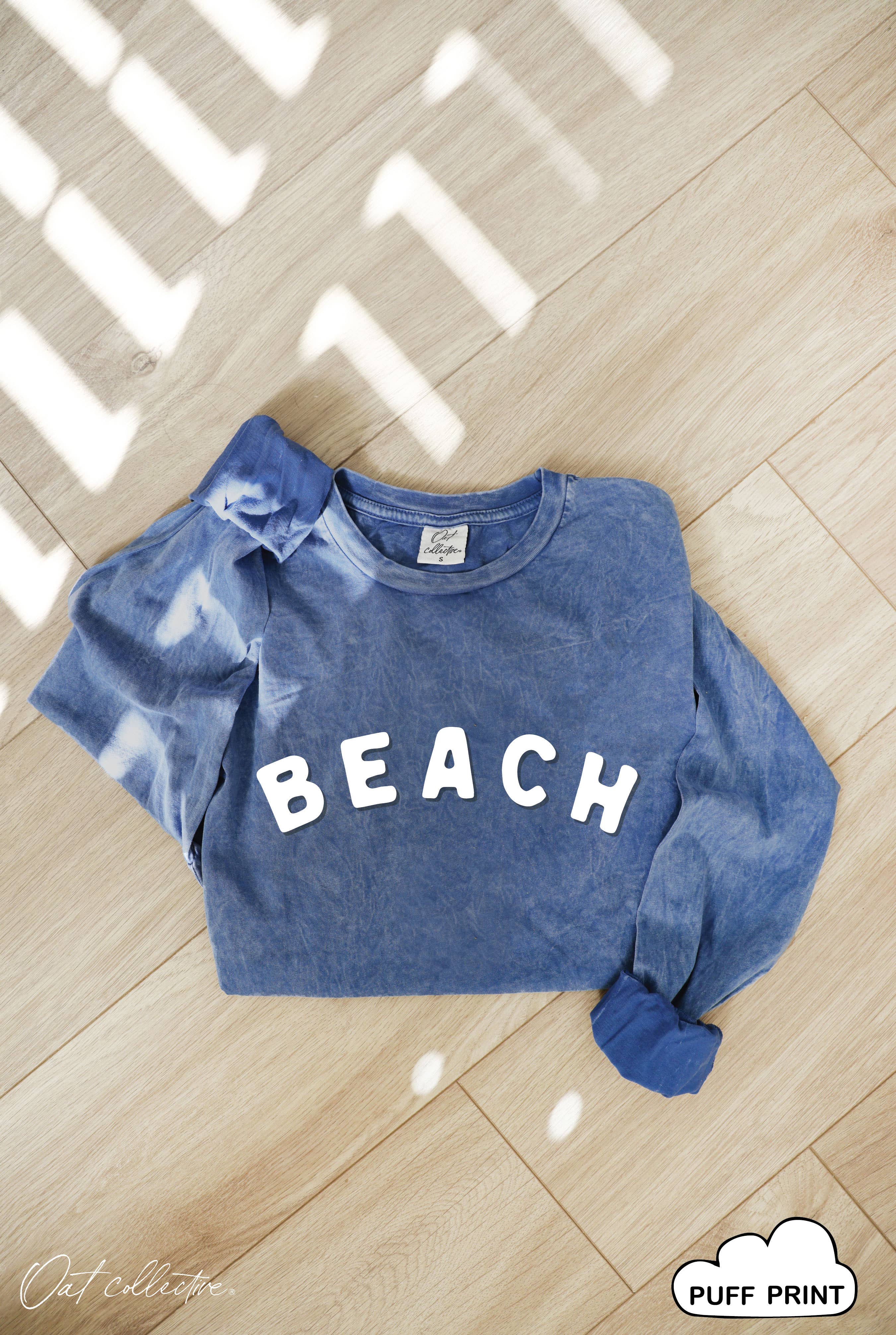 Beach Puff Print Mineral Washed Graphic - Adult & Kids T-Shirts, Sweatshirts & Hoodies apparel design preview 1