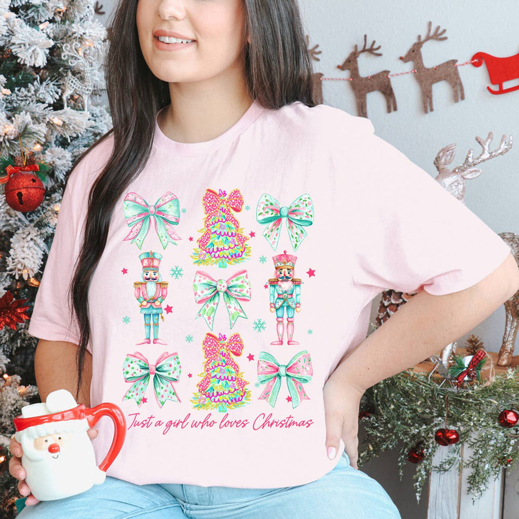 Just A Girl Who Loves Christmas - Adult & Kids T-Shirts, Sweatshirts & Hoodies apparel design preview 1