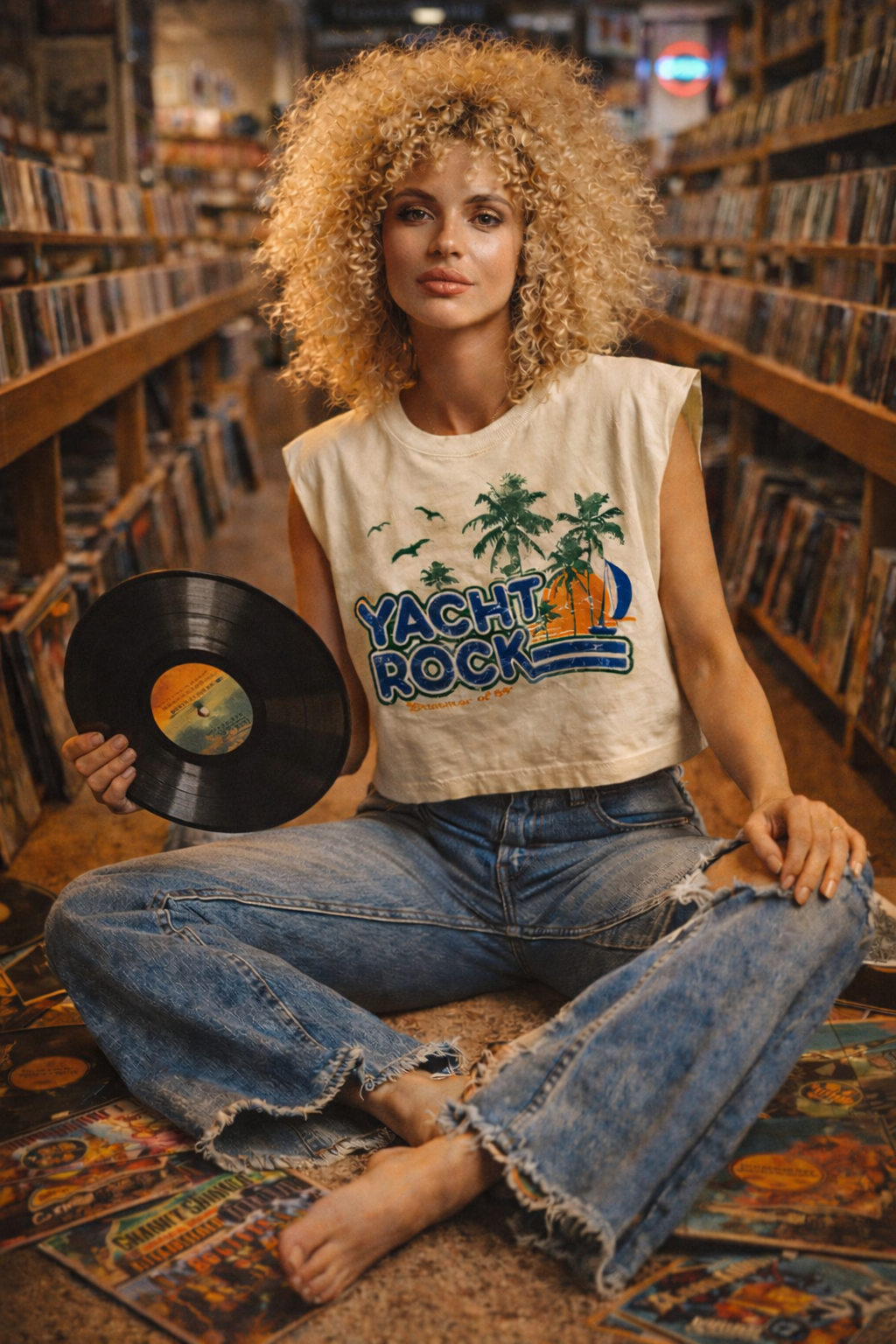 Yacht Rock Summer 89 Boxy Midriff Muscle Top - Adult & Kids T-Shirts, Sweatshirts & Hoodies apparel design preview 1