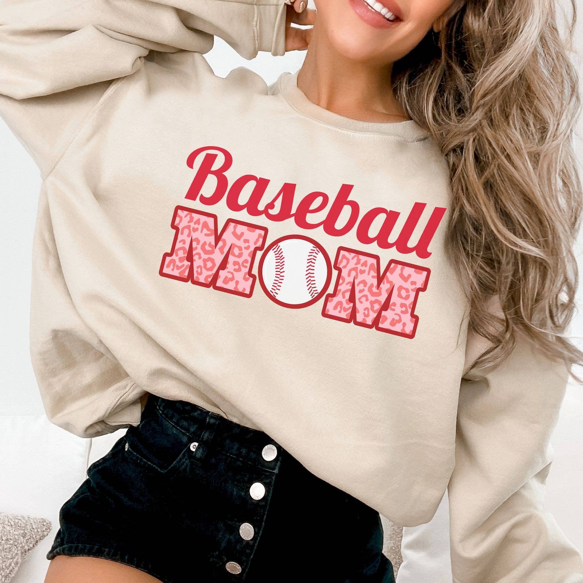 Baseball Mom Game Day Vibes Leopard Print - Adult & Kids T-Shirts, Sweatshirts & Hoodies apparel design preview 1
