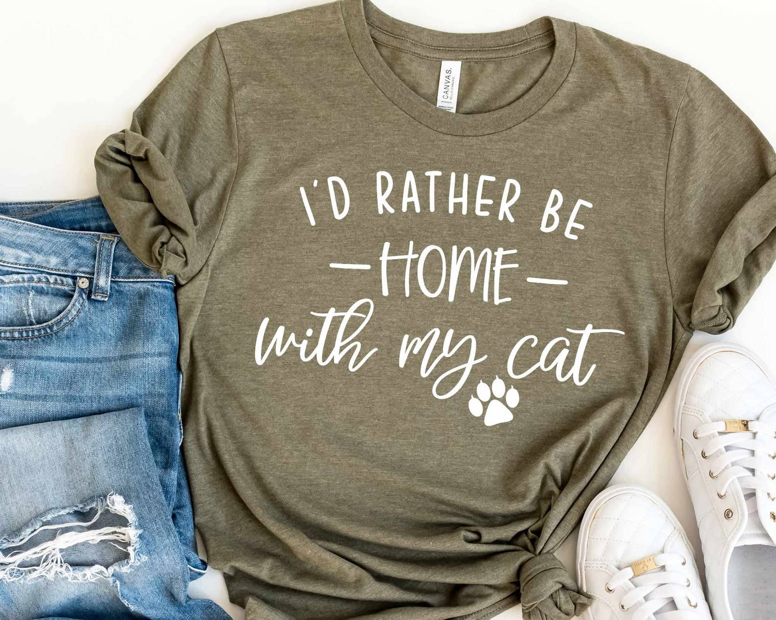 I'd Rather Be Home with My Cat - Adult & Kids T-Shirts, Sweatshirts & Hoodies apparel design preview 1