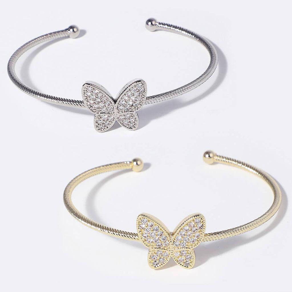 Butterfly Cz Pave Cuff Bangle Bracelet - Adult & Kids T-Shirts, Sweatshirts & Hoodies apparel design preview 1